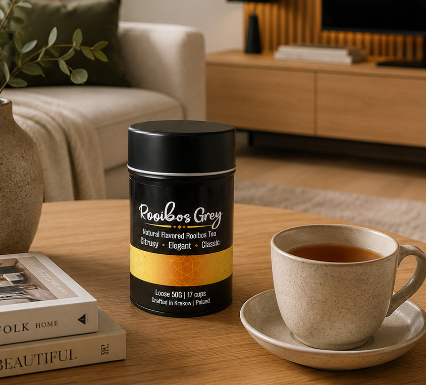 Rooibos Earl Grey Leo Tea w kubku prezentowym